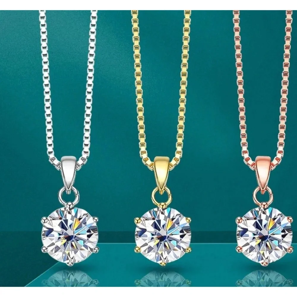 Women's 1 Carat Simulated Diamond Sterling Silver Necklace Size‎ 16-18